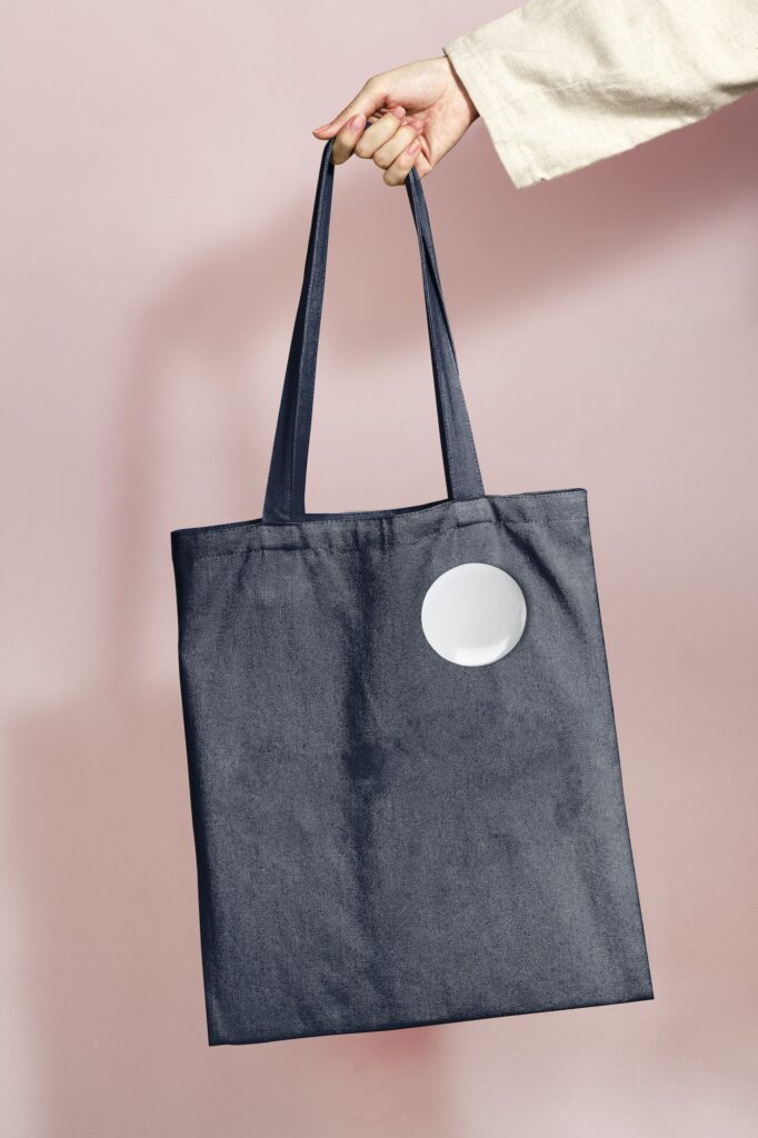 Canvas tote bag, eco-friendly apparel product with blank design